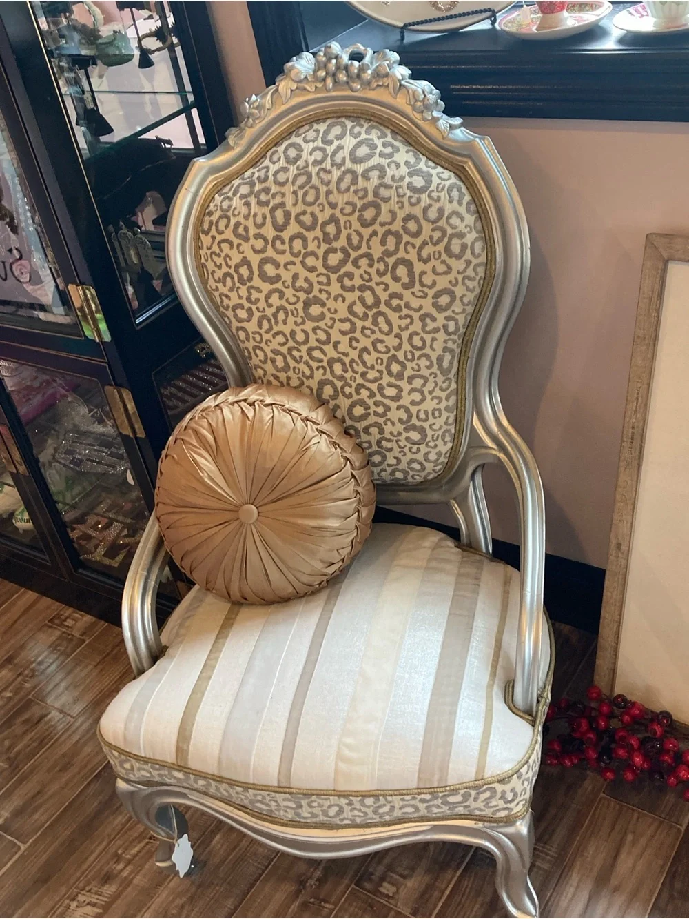 Bronze Ruched Satin Round Decorative Throw Pillows 14.5’’ Soft Polyester Filling